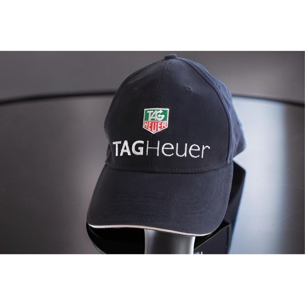 Tag Heuer Black Embroidered Logo Baseball Cap Adjustable Strap Hat